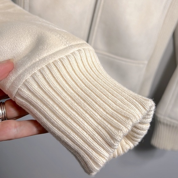 Bandolino Hooded Jacket with Faux Fur/Suede in Cream size S NWOT - Picture 4 of 16